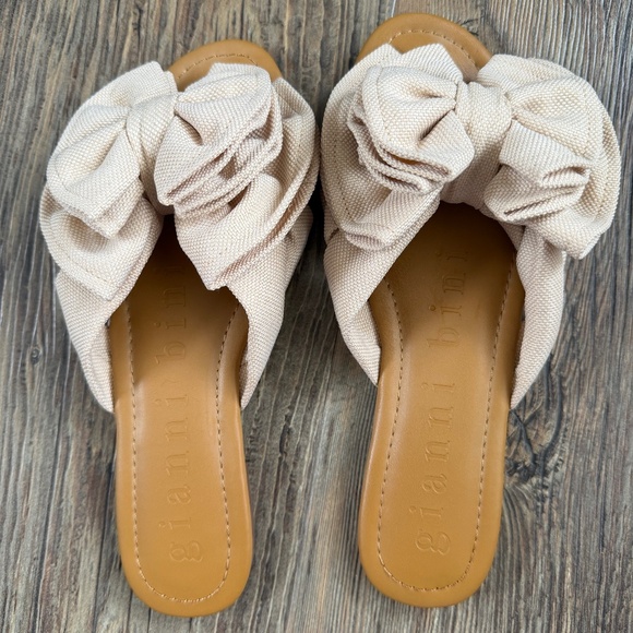 Gianni Bini Bow Slide Sandals – Natural – Size 8M - Picture 2 of 4